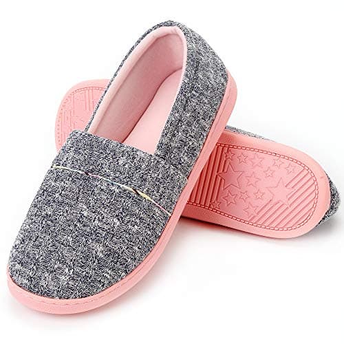 Urbancolor Women Washable Closed Back Indoor Slippers Anti-Slip House Slipper Breathable Home Shoes(6.5-7.5, Dark Blue)
