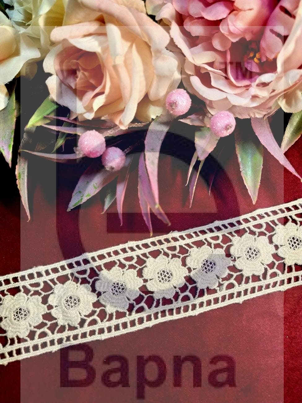 Bapna 5 Yard Embroidery Flower Lace Trim for Sewing and Decor Dress Top Sare DIY Craft Lace for Festival Wedding Party Birthday Bridal Shower Decoration Handmade Accessories