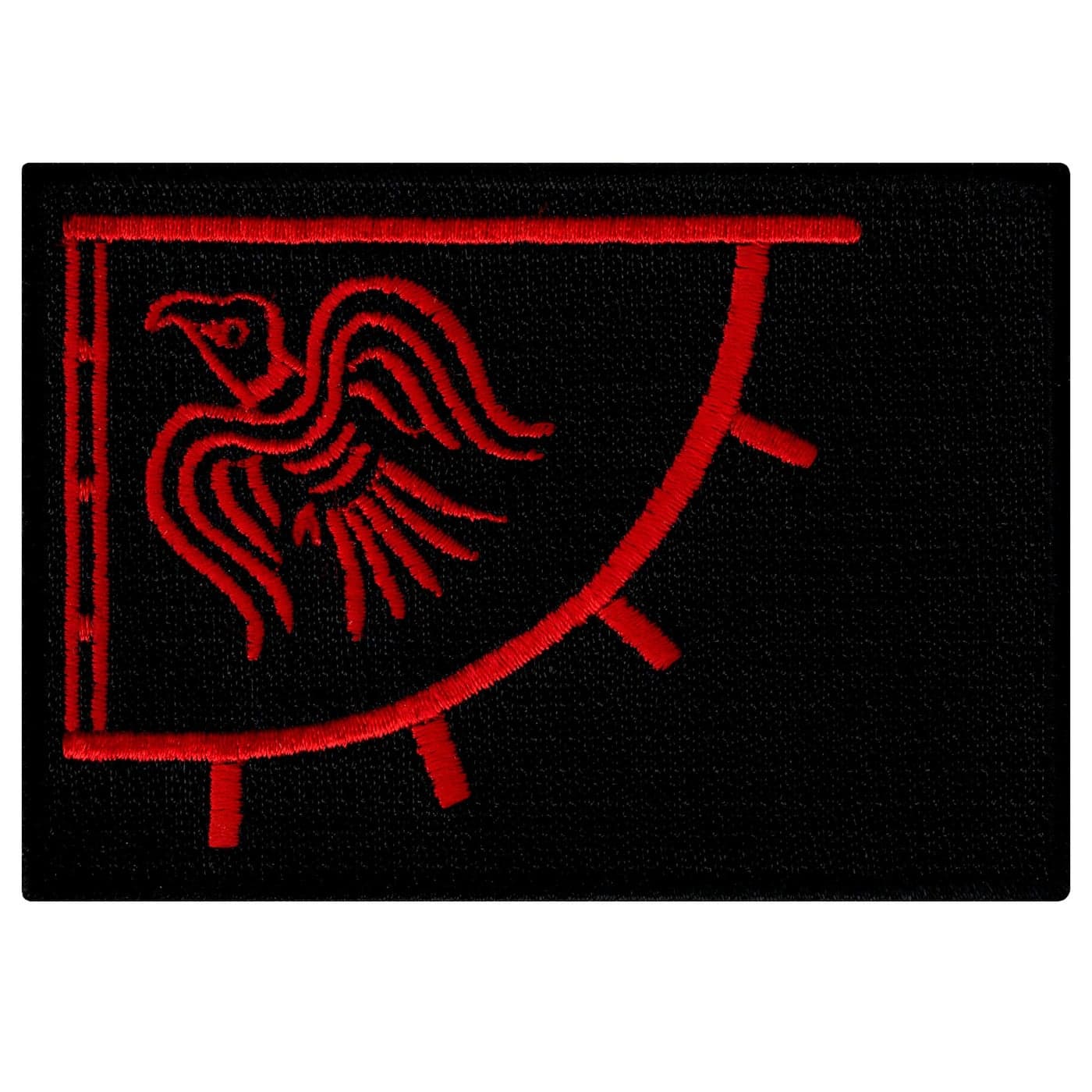 Raven Banner Red Viking Flag Embroidered Patch Ironon Norway Historic Emblem