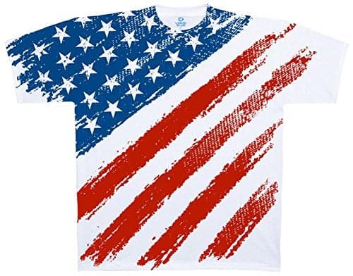 Liquid Blue Men's Star Spangled T-Shirt, White, XX-Large