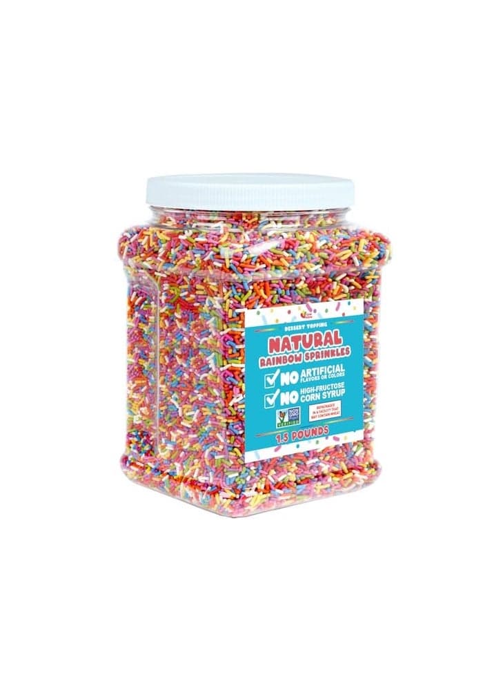 A Great Surprise Dye Free Rainbow Sprinkles 15 Pounds All Natural Vegan Sprinkles for Baking Ice Cream Cookies Cupcakes