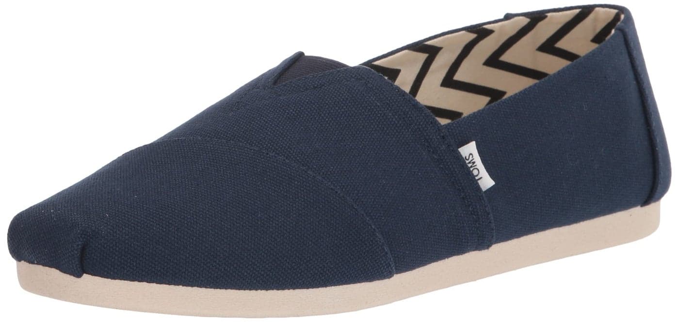 TOMS Men's Alpargata Loafer Flat, Navy Recycled Cotton Canvas, 10