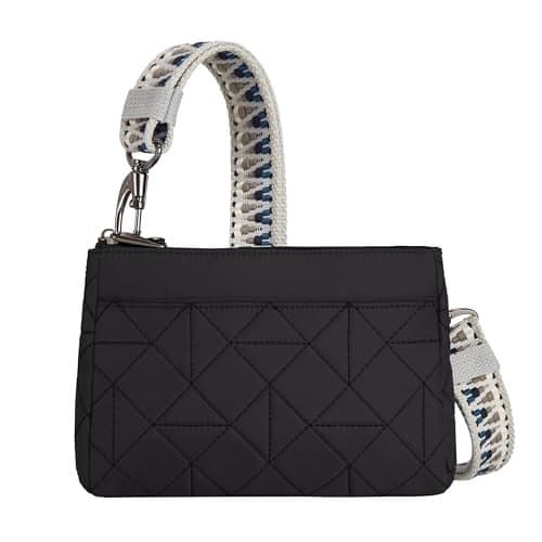 Travelon unisex-adult Anti-Theft Boho Clutch Crossbody, Black, One Size