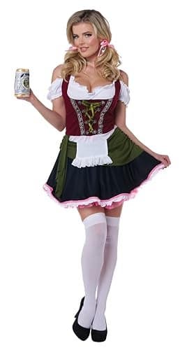 California Costumes womens Bavarian Bar Maid Adult Sized Costumes, Red/Olive, Medium US