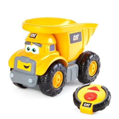 CAT Construction Toys Junior Crew Lil Movers Remote Control Truck RC Car Dump Truck Working Headlights with Child Friendly Controller