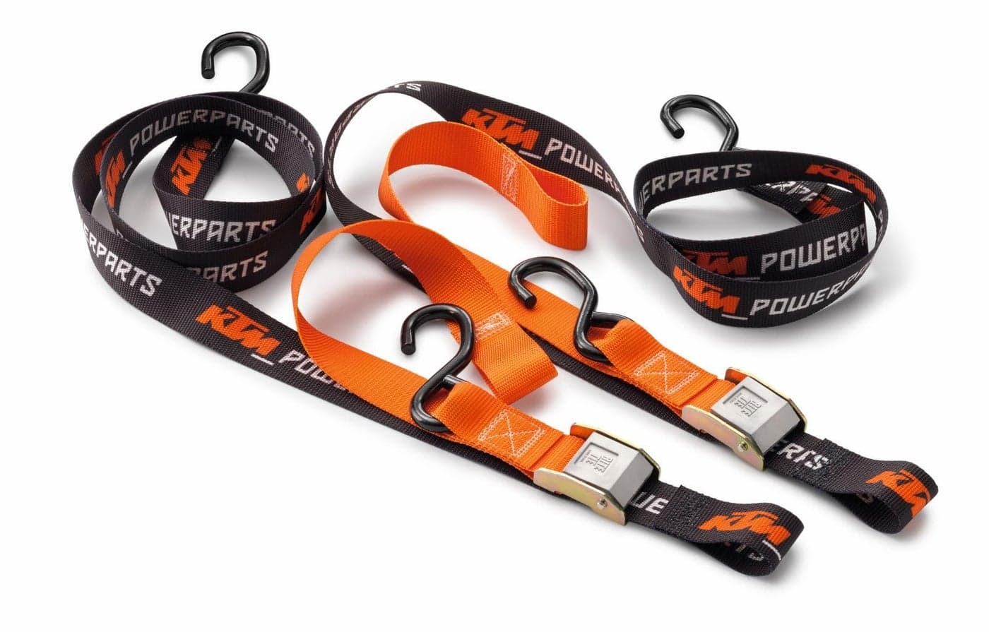 Premium KTM Soft Tie Down Set with Hooks 2 Pack U6910046 Features Coated Steel Hooks and Soft Tie Loops