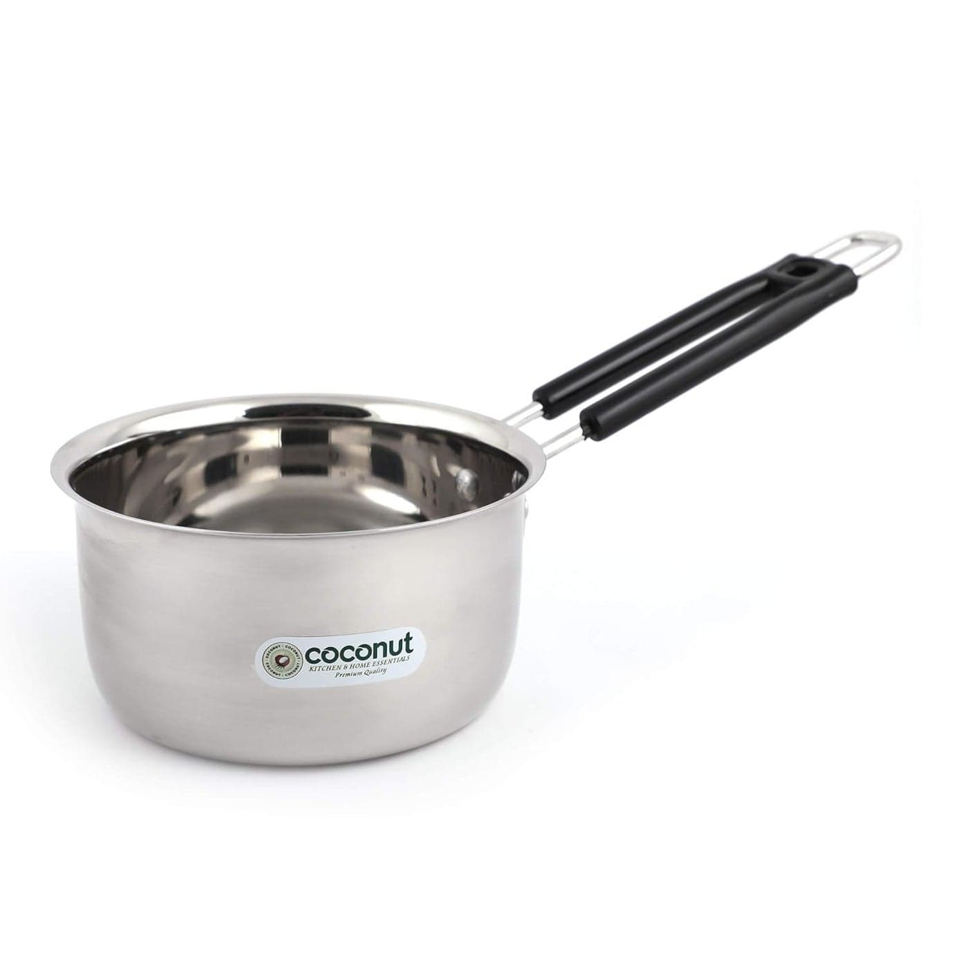 Coconut Stainless Steel Plain Sauce Pan 1 Unit Capacity 1300ML Color Silver Dimension 17 Cms