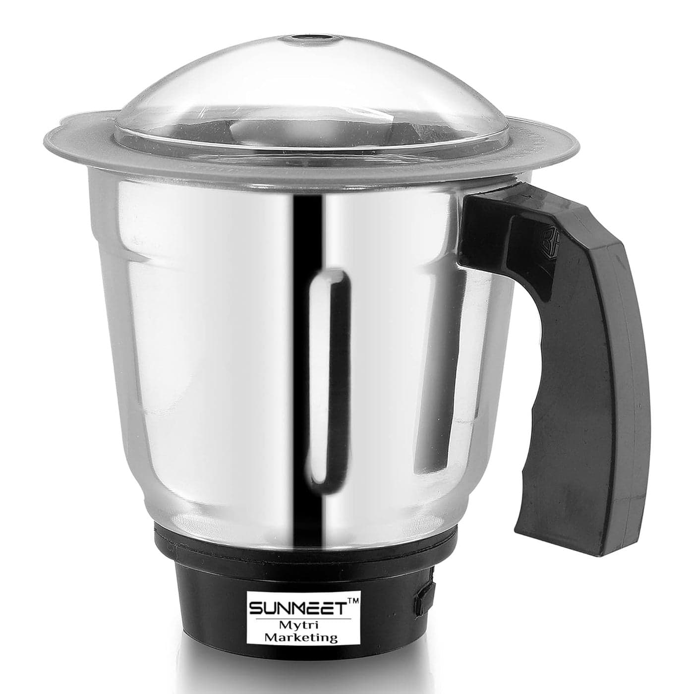 Sunmeet Dry Jar for Mixer Grinder Stainless Steel with Handle Aluminium Base MA2 Silver Pack of 1
