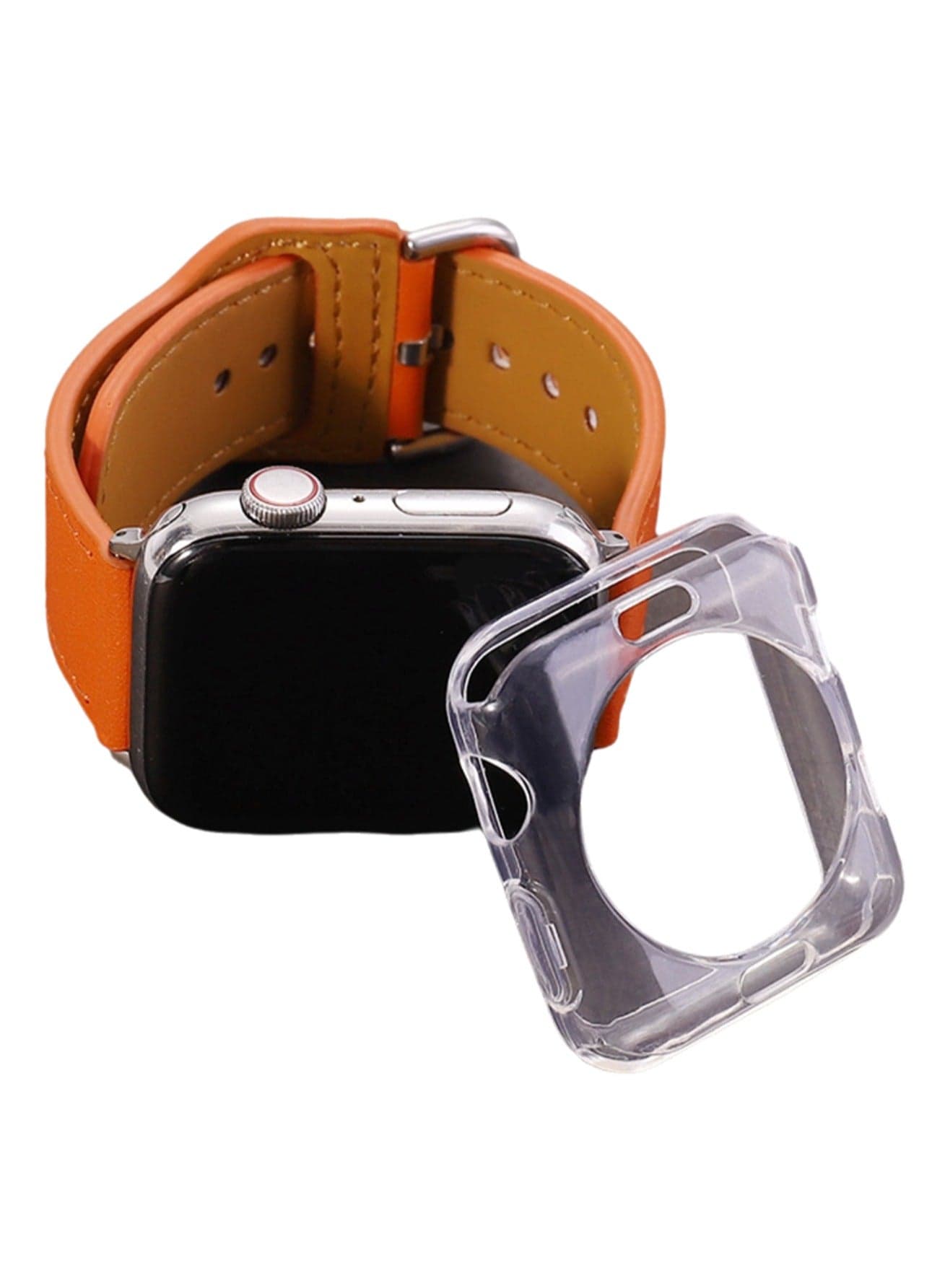 Transparent Half Cover TPU Hard PC Protective Case Shockproof Hollow Protective Cover for Apple Watch 42mm Series 10 Generation 3 4 5 6 7