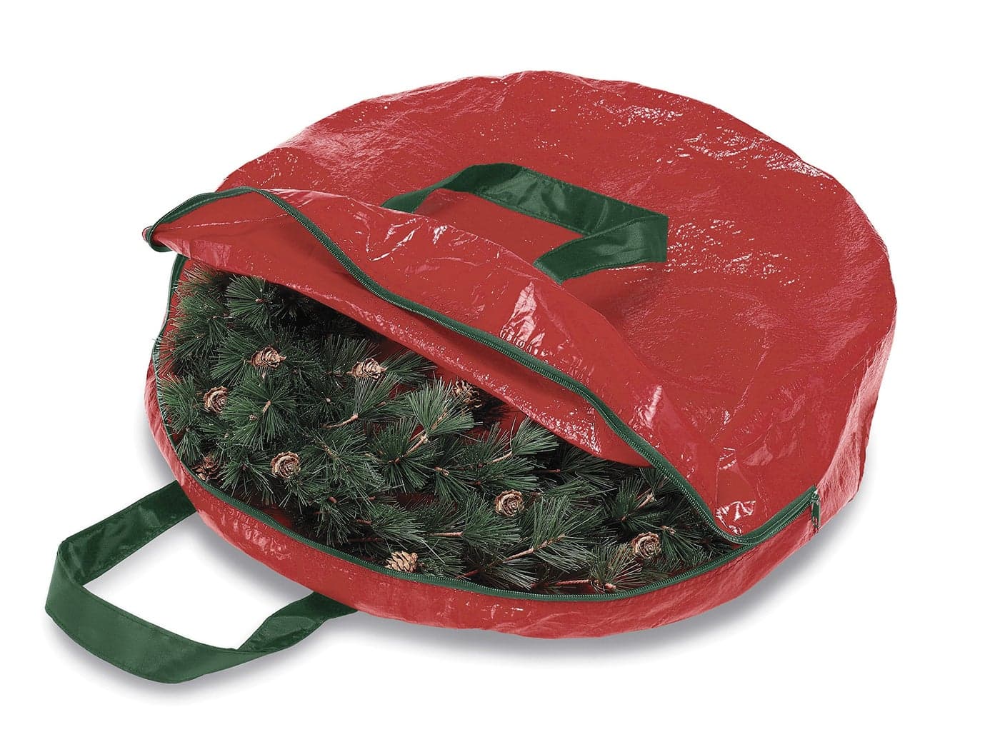 Whitmor Christmas Wreath & Garland Storage for 24" Wreath,Red