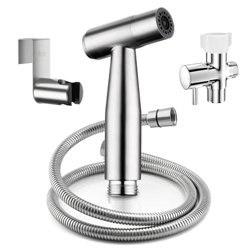 Arofa HandsFree Handheld Bidet Sprayer for Toilet Jet Spray Adjustable Water Flow Muslim Shower with Bidet Hose Stainless Steel Toilet Faucet Kit for Baby Cloth Diaper Cleaning