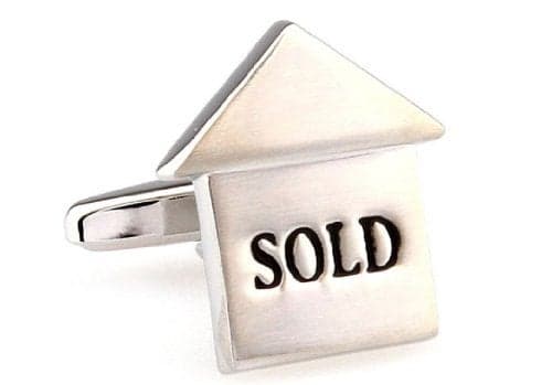 MRCUFF Realtor Sold Pair Cufflinks in a Presentation Gift Box & Polishing Cloth