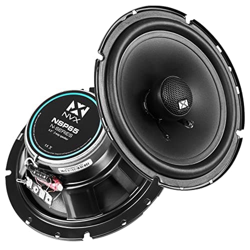 NVX® NSP65 6.5" Car Speakers, 540W Max, 180W RMS, 2-Way Coaxial w/Silk Dome Tweeters & Built-in X-Overs, Easy to Install in Cars/Trucks/Doors (Pair)