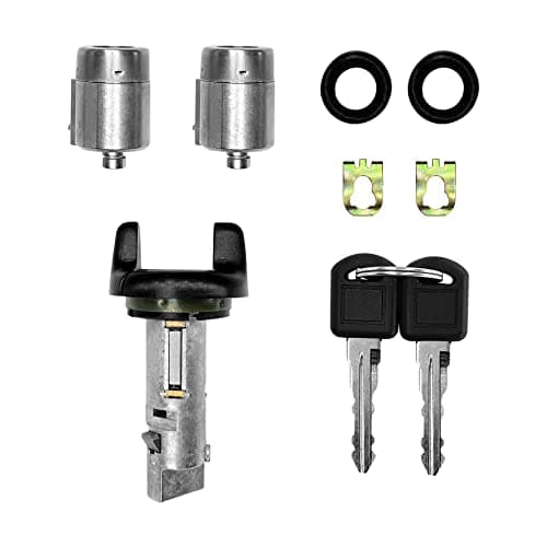 Ignition Switch Lock Cylinder & Door Lock Cylinders with Keys | Replacement for 1995-1997 Chevy GMC C/K Pickup Suburban Tahoe Yukon | Replace#: 702671, 702674