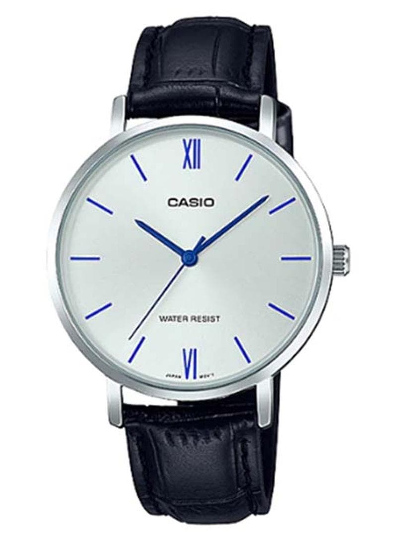 Women Leather Analog Wrist Watch LTP-VT01L-7B1UDF - 34 mm - Black