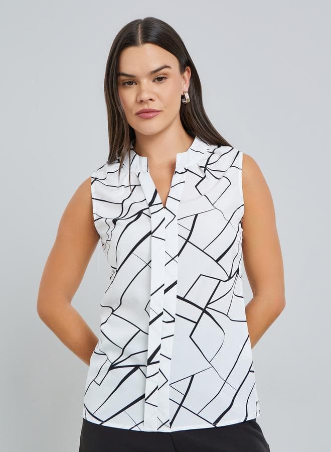 Women White Sleeveless Top