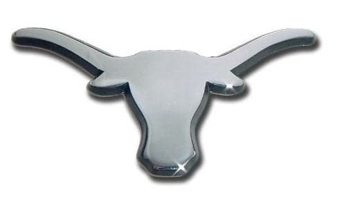 Texas UT Longhorns Auto Metal Emblem (Chrome (Black Trim))