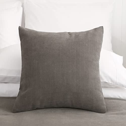 AMBERIS 2 Pillowcases (45×45cm)(Without Insert) Grey, Modern Style 2 Pillowcases (Without Insert) for Home Hotel Decorations