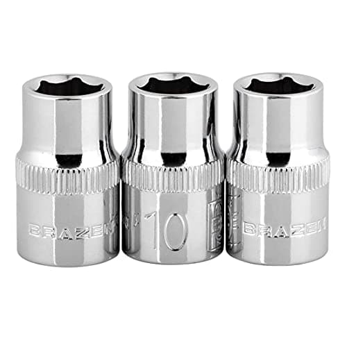 BRAZEN 10mm Socket Three Pack 38 Drive 6pt Shallow
