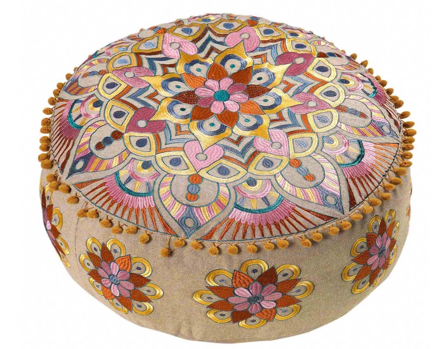 Modern Round Floor Cushion Cover Flower Room Dcor Boho Furniture Round Floor Pillow Pouf Footstool Boho Chic Siting Area Stool Cushion Case Luxury Kids Room Dcor Cotton 24x8 Unstuffed