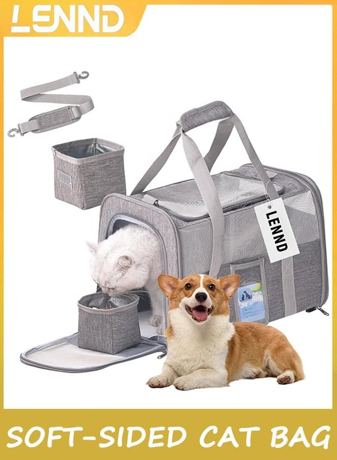 Cat Carrier Soft-Sided Cat Bag, Dog Carriers for Small Dogs Medium Cats Pet Bag Up to 6kg, Cat Carrying Case Collapsible Soft Sided Airline Cat Carrier, Puppy Crate Travel Bag, Pet Home