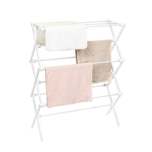 LOFTEY 3 Tier Extendable Clothes Airer Clothes Laundry Drying Rack Folding Clothes Horse Indoor and Outdoor SpaceSaving Clothes Maiden 74 x 30 x 95 cm White