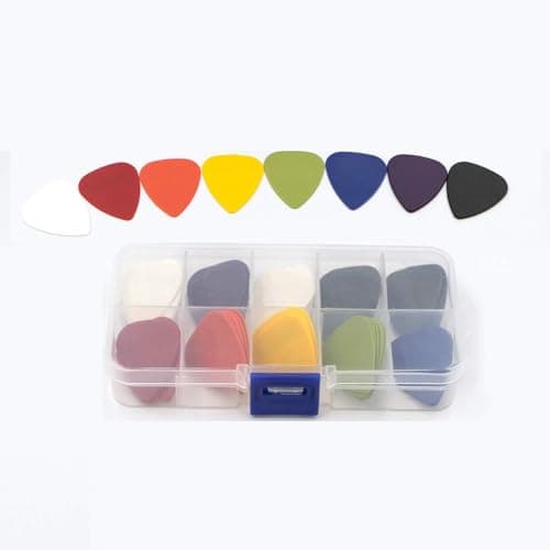 ZIBUYU® 24 Pcs Guitar Picks Set for Acoustic & Electric Guitar with 6 Thickness Levels (0.58/0.71/0.81/0.96/1.20/1.50 mm) and Clear Storage Box- Perfect for Beginners & Professionals