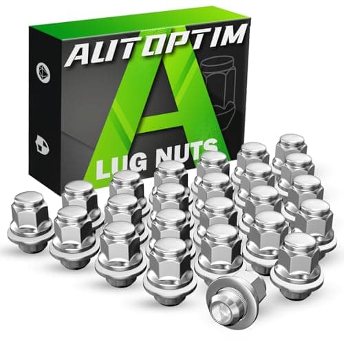 AUTOPTIM 24PCS M12x1.25 OEM Lug Nuts - Replacement for Nissan Armada Frontier NP300, Xterra, Titan Chrome Mag Flat Seat Closed End Factory Wheel Lug Nuts with Washer