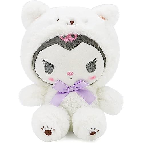 MJJAOQYF Cartoon Kawaii White Bear CrossDressing Series PlushSoft Plush Doll Cute Soft Toys Plush Pillow Stuffed Animals Toy Birthday Gifts for Girls Kids PurpleWhite