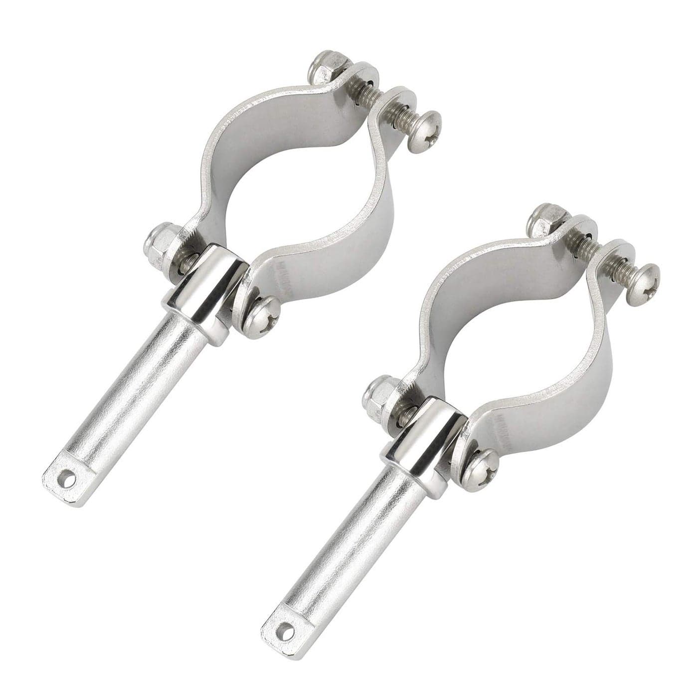 NovelBee 2 Pack of 316 Stainless Steel Clamp on Oarlocks or Rowlocks158 Tube 53 Length