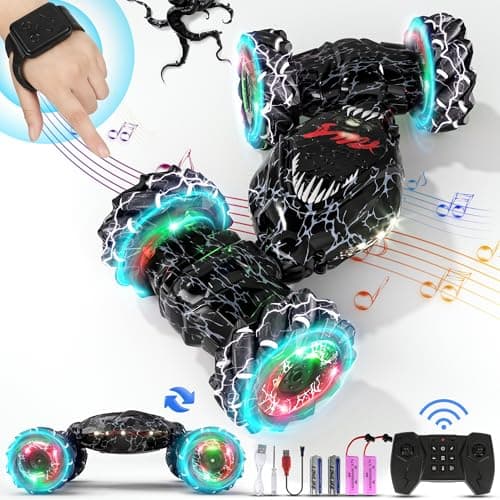 Terucle Remote Control Car 24Ghz 4WD Gravity Gesture Sensing RC Cars Monster Stunt Twist Truck Kids Toys for 57 yr Boys Girls RC Drift Car with Light Music Gift for Boy Toys Age 813 yr