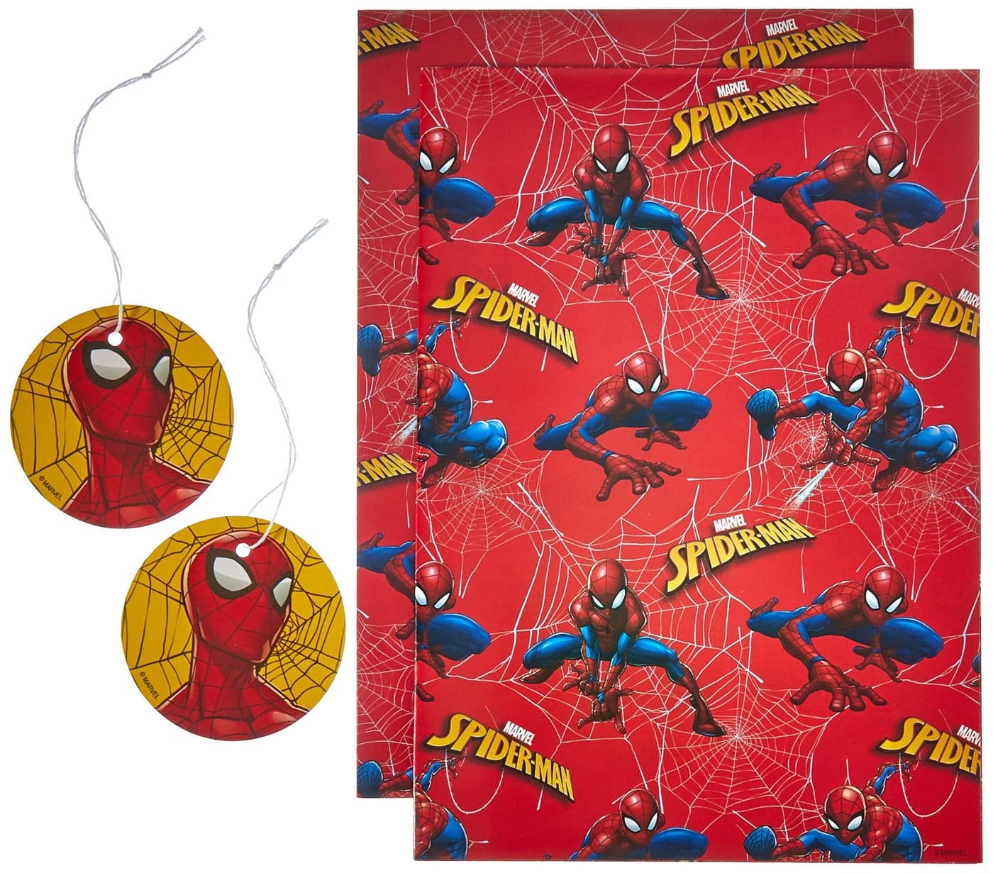 Birthday Gift Wrapping Paper Boys Wrapping Paper Sheets for Kids Wrapping Paper Birthday Spiderman Wrapping Paper for Boys Gift Spiderman Gifts 2 Sheets 2 Tags