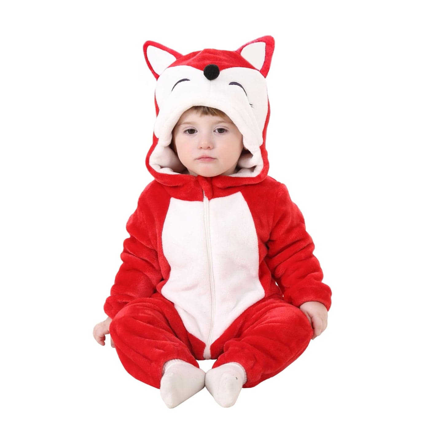 TONWHAR UnisexBaby Animal Onesie Costume Cartoon Animal Outfit Homewear Kids OnePiece Rompers612 Months Red Fox