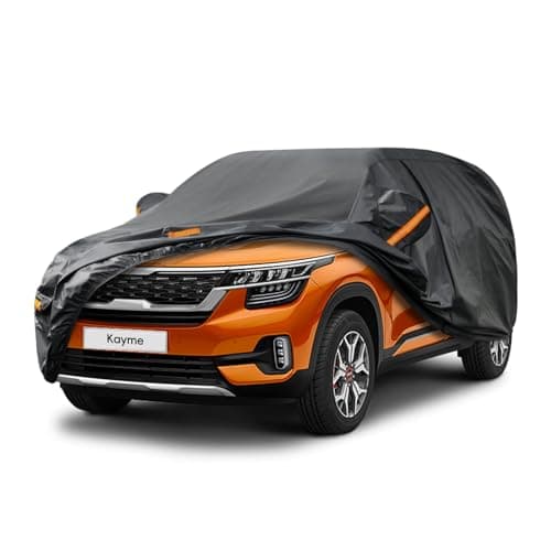 Kayme 7 Layers SUV Car Cover Custom Fit for Kia Seltos (2019-2025) Waterproof All Weather for Automobiles,Outdoor Full Cover Rain Sun UV Protection.Black