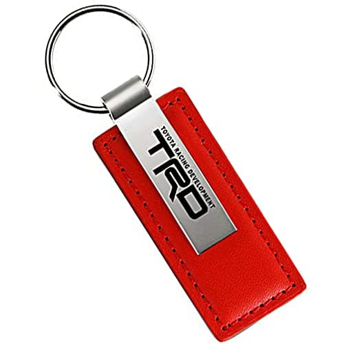 AUTOMOTIVE GOLD Rectangular Leather Key Chain for Toyota TRD Red