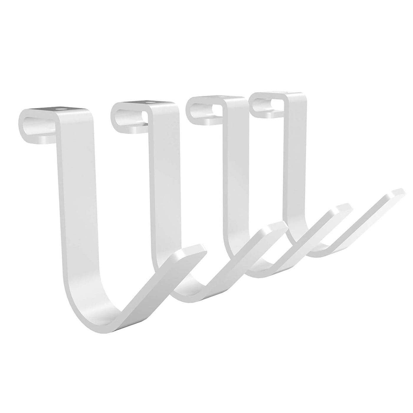 FLEXIMOUNTS 4 Pack Add On Storage Rail Hook Accessory for Ceiling Rack and Wall Shelving Max Weight Capacity up to 50lbs White