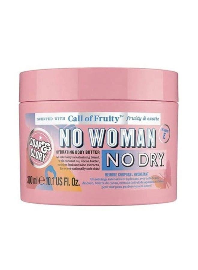Call of Fruity Body Butter - Moisturizing Body Cream with Vitamin E, Coconut Oil & Aloe Extracts - Tropical Fruits, Juicy Melon & Hibiscus Cocoa Butter for Dehydrated Skin (300ml)