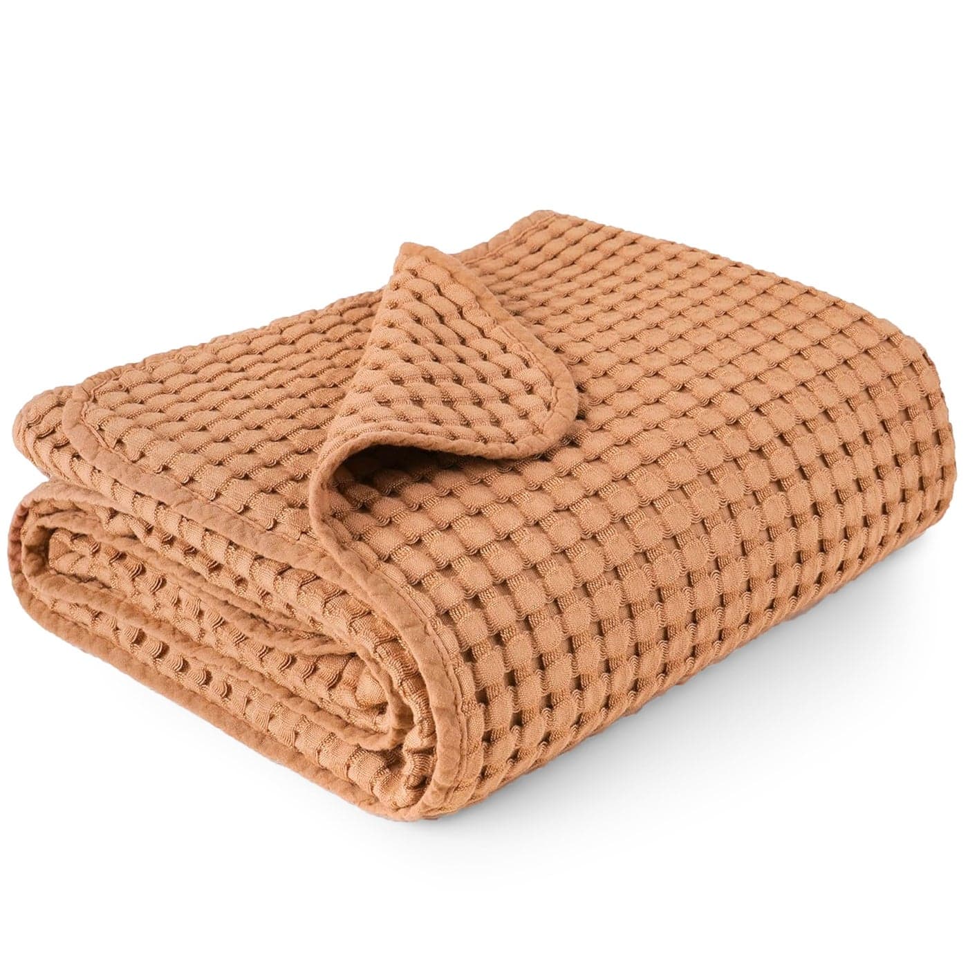 Konssy Waffle Baby Blanket Soft Cozy Nursery Swaddle Blanket Lightweight Toddler Throw for Boys Girls Ideal for WrappingBrown