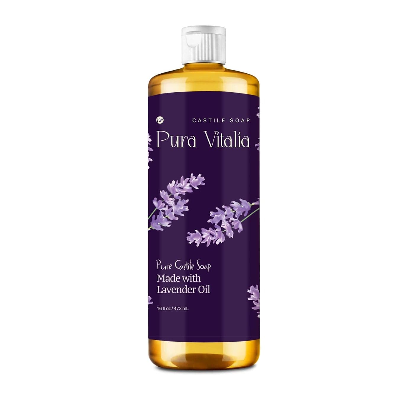 Lavender Castile Soap with Essential Oils Natural Face Body Cleanser Mediterranean Beauty Ritual for Glowing Skin Organic Biodegradable Gentle on Sensitive Skin 16 oz