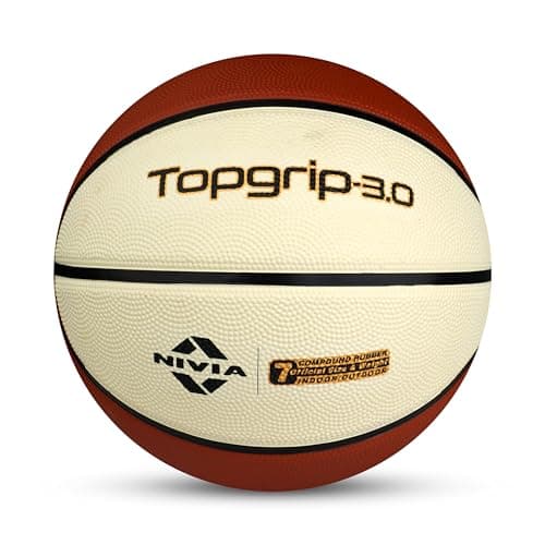 Nivia Top Grip 3.0 Basketball, As per BFI Standard, 8 Panels, Soft Rubber Cover Molded with Pebbled Text, Butyl Threadwounded Bladder, Made for Tournaments, to Play on All Indoor & Outdoor Surfaces