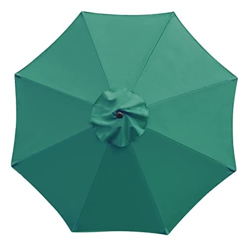 Sunnyglade 9ft Patio Umbrella Replacement Canopy Market Umbrella Top Canopy with 8 Ribs (Dark Green)