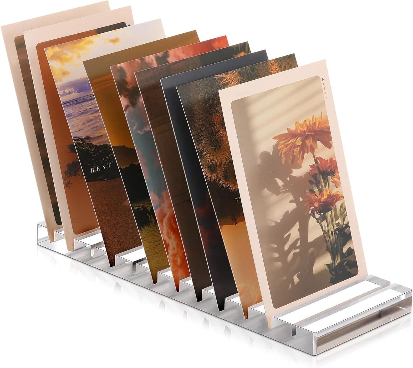 Marsui Greeting Card Display Stand 12 Slot Acrylic Card Display Rack Clear Postcard Holder Place Card Holder Greeting Card Display for Home Tabletop Photo Holder for Postcards Vendors Retail Office