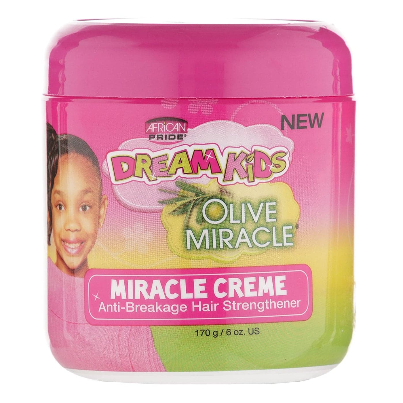 African Pride Dream Kids Olive Miracle Creme AntiBreakage Hair Strengthener Helps Strengthen Condition Protect Hair Contains Olive Oil 6 Oz