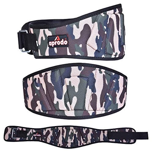 APRODO Power Guidance Nylon Weightlifting Belt Lumbar Waist Support Trainer Protector Belts for Weight Lifting Fitness Sport Gym (Camouflage, Small)