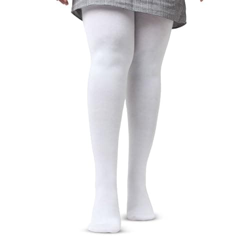 Bonjour Cotton Formal Knee Length Stockings For School Girls In Single - White