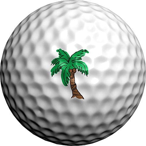 Golfdotz - USGA Rule Conforming Golf Ball Markers, Golf Ball Stickers for Marking Balls, No More Smearing from Stamps, Gifts for Golfers, Dads, and Retirees, (Palm Trees; 24-Count)