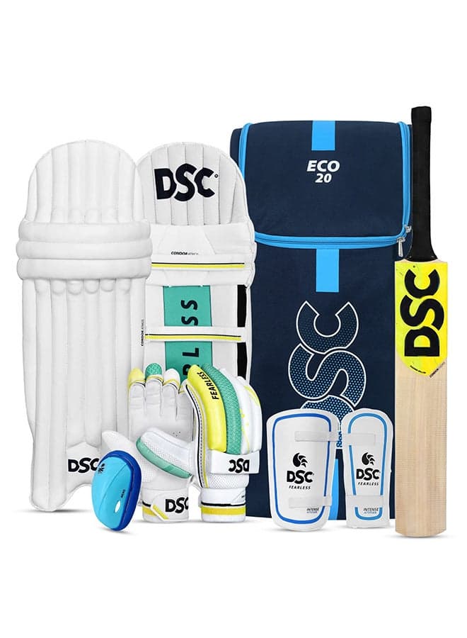 Economy Cricket Kit For Mens and Boys (Beige, Size - 5, Left Handed) | Material: Kashmir Willow | Lightweight | Free Cover | Ready to play | For Intermediate Player