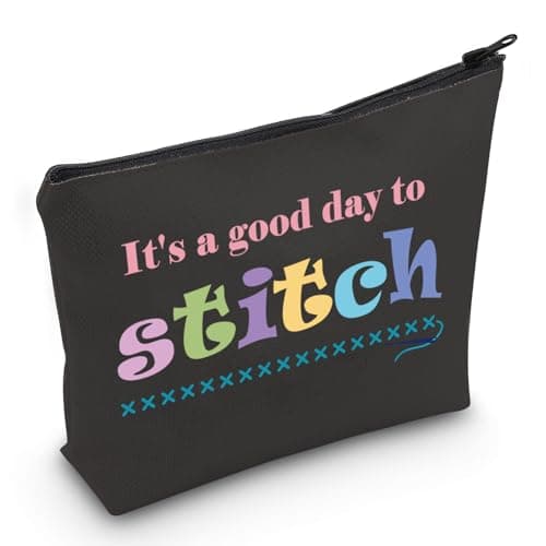 JXGZSO Cross Stitch Project Cosmetic Bag Its A Good Day To Stitch Makeup Bag Cross Stitch Lovers gift Needleworker Gift Day To Stitch Bag