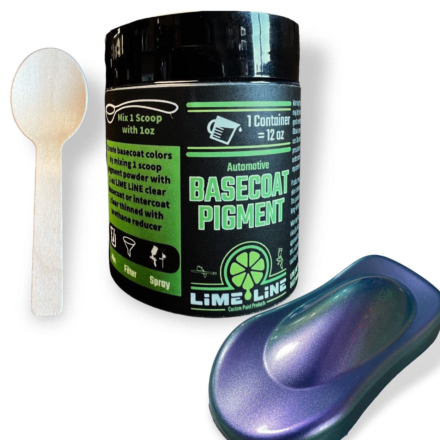 LiME LiNE Base Coat Maker Pigment Powder Automotive Grade Basecoat Chameleon PurpleRedGreen