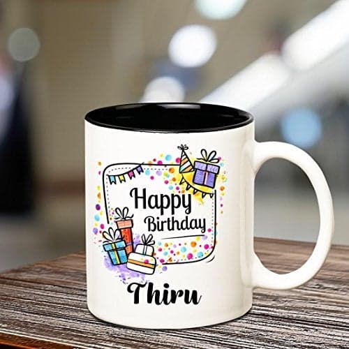 Huppme Happy Birthday Thiru Inner Black Coffee Name Mug